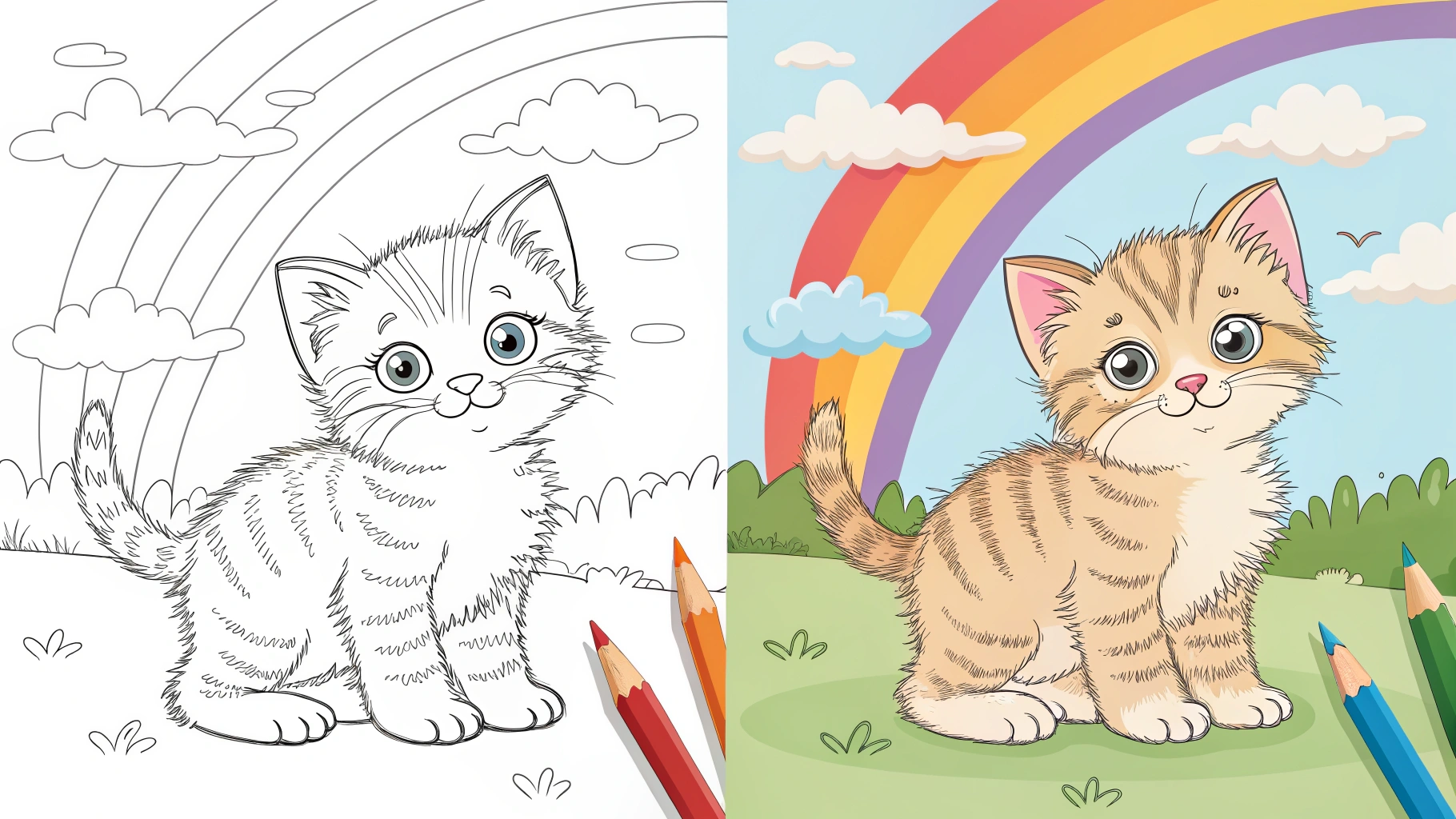 Kitten coloring pages