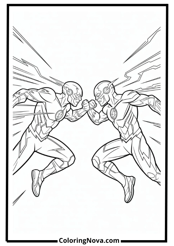 Flash vs Reverse-Flash Coloring Page