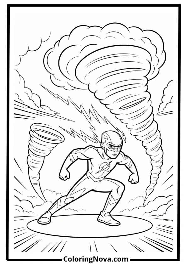 Flash vs Weather Wizard Coloring Page