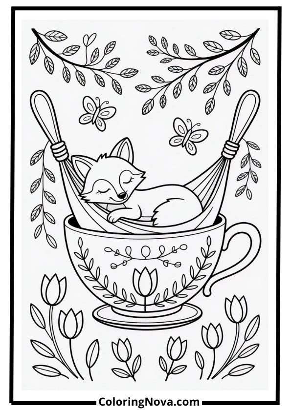 Fox’s Hammock Garden in a Cup coloring page