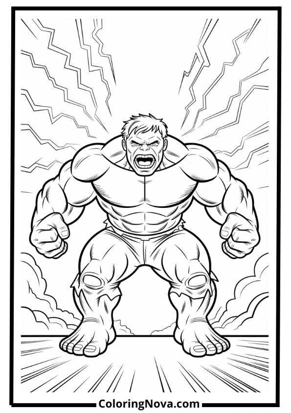 Hulk Roar Coloring Page