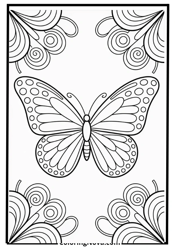 Mandala Butterfly Coloring Page