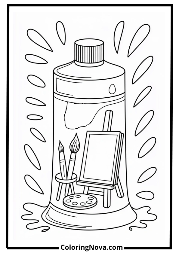 Mini Paint Studio in a Paint Tube coloring page