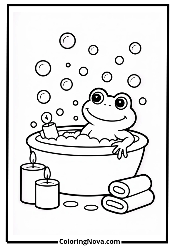 Tiny Bath Spa in a Teacup coloring page