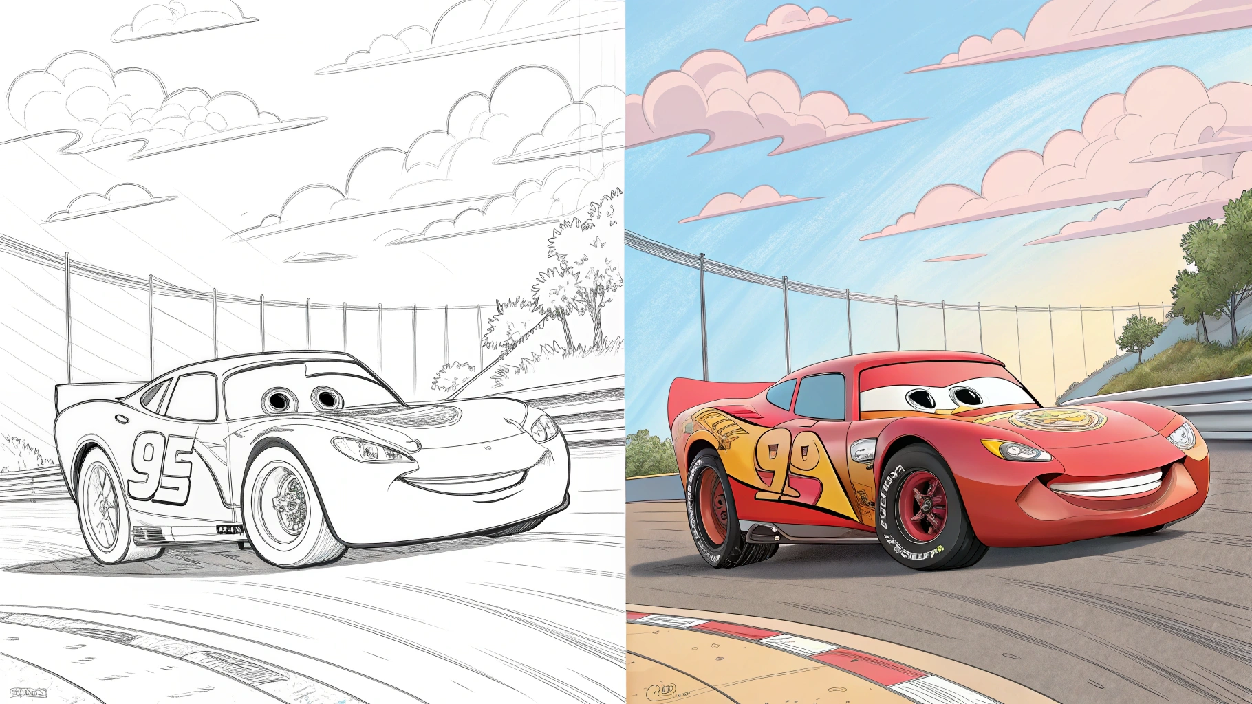 Lightning McQueen Coloring Page