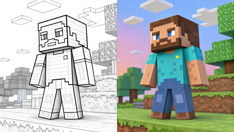 minecraft coloring pages​