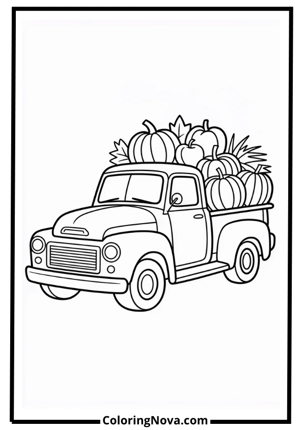 Autumn Farm Truck Fall Coloring Pages
