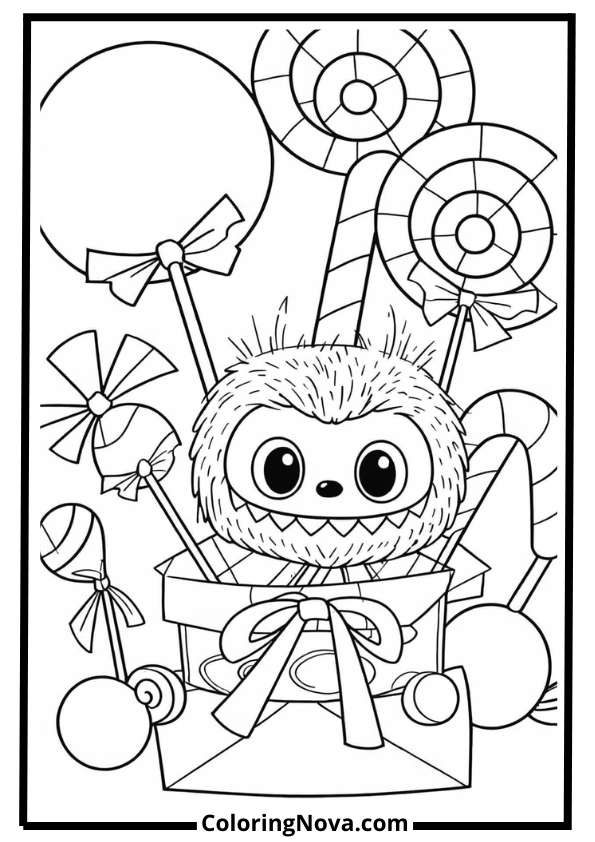 Labubu Candy Edition Coloring Page