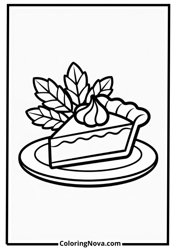 Pumpkin Pie Slice Fall Coloring Pages