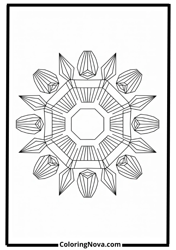 Abstract Geometric Mandala Adult Coloring Pages