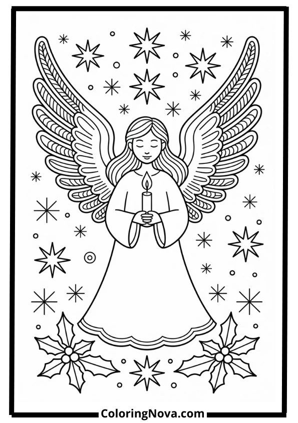 Angel of Light Christmas Coloring Pages