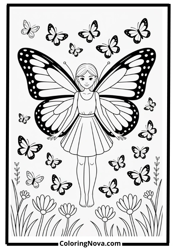 Butterfly Fairy Coloring Page