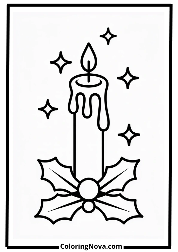Christmas Candle Coloring Page