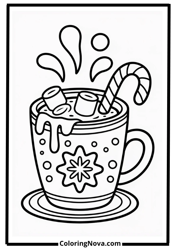 Christmas Cup Coloring Page