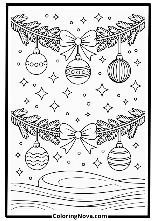 Christmas Garland Coloring Page