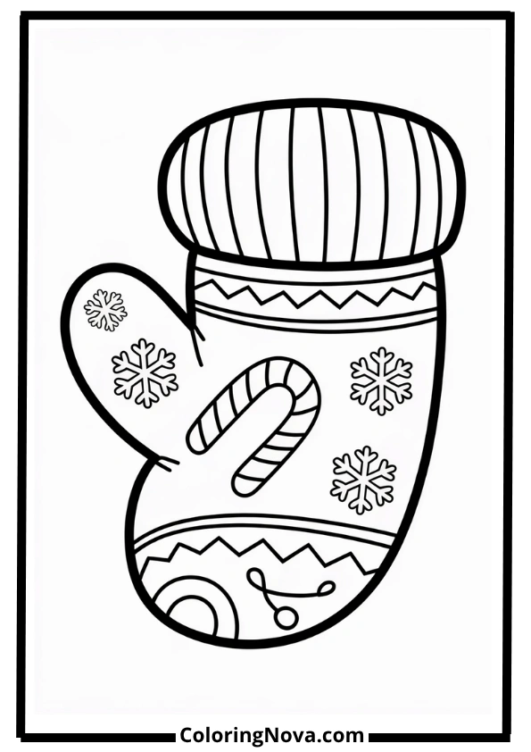 Christmas Mitten Coloring Page