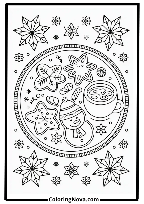 Cookies & Cocoa Christmas Coloring Pages