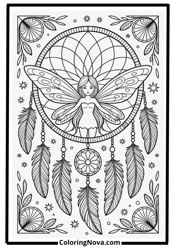 Dreamcatcher Fairy Coloring Page