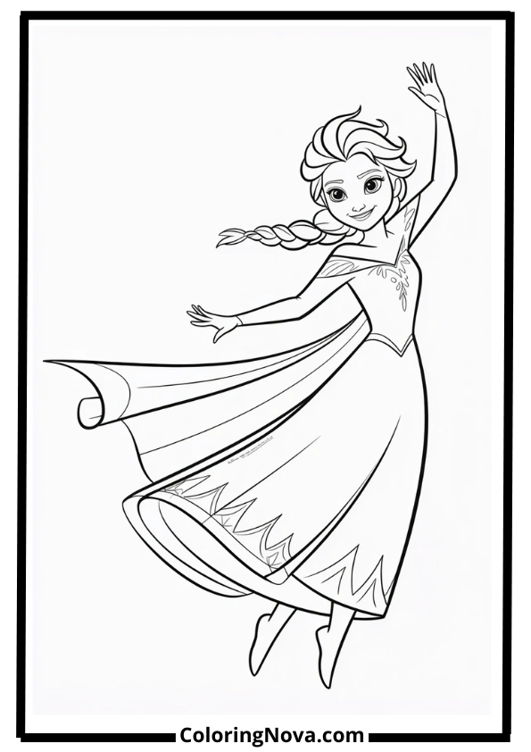 Elsa Dancing Coloring Pages