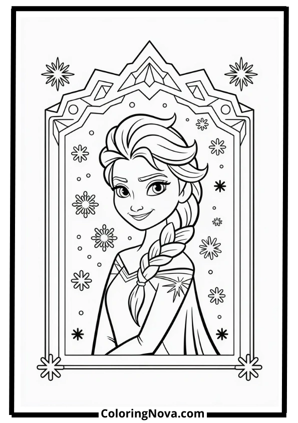Elsa Frozen Castle Windows Coloring Pages
