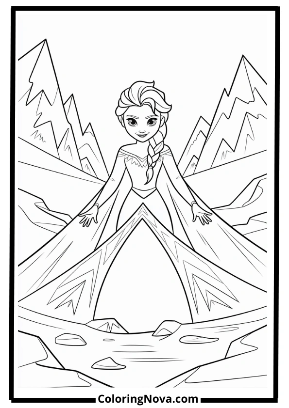 Elsa Ice Bridge Coloring Pages