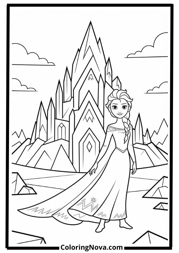 Elsa Ice Castle Coloring Pages