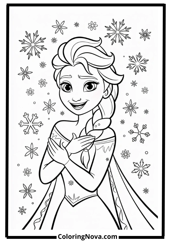 Elsa Singing Coloring Pages