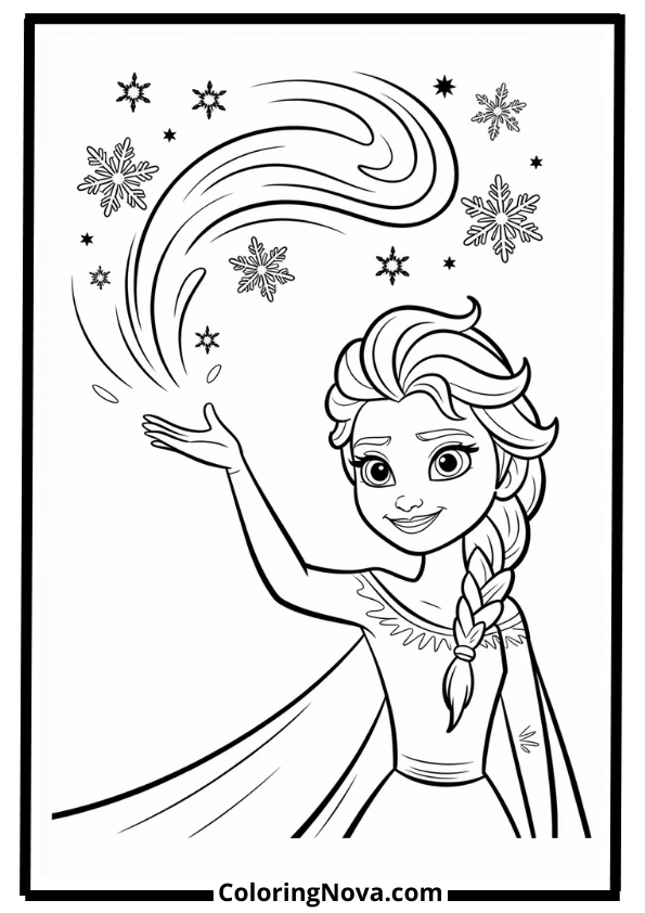 Elsa Snow Magic Coloring Pages