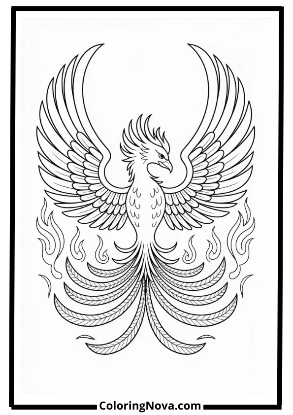 Phoenix Rising Adult Coloring Pages