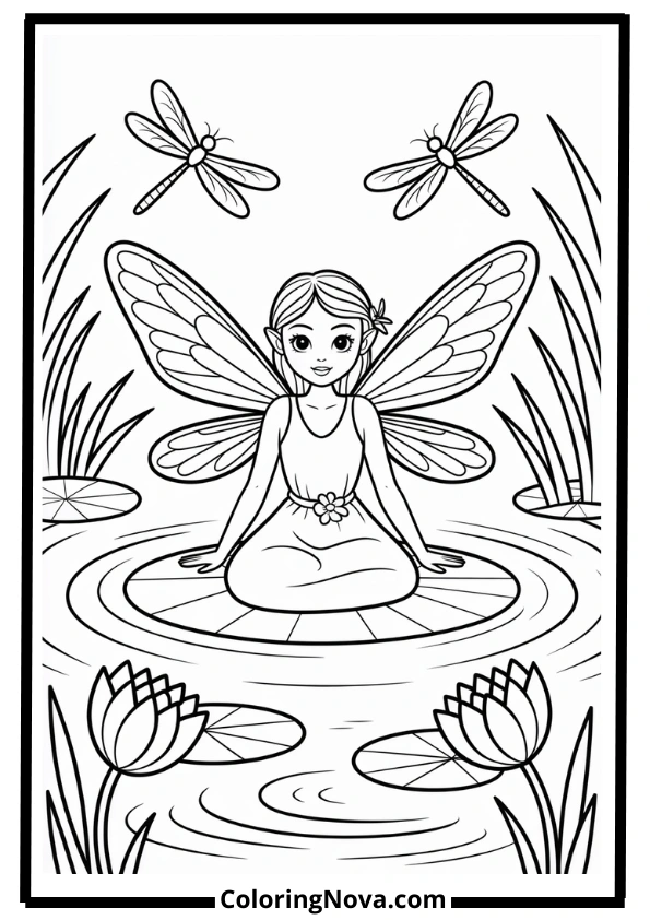 River Fairy Coloring Page