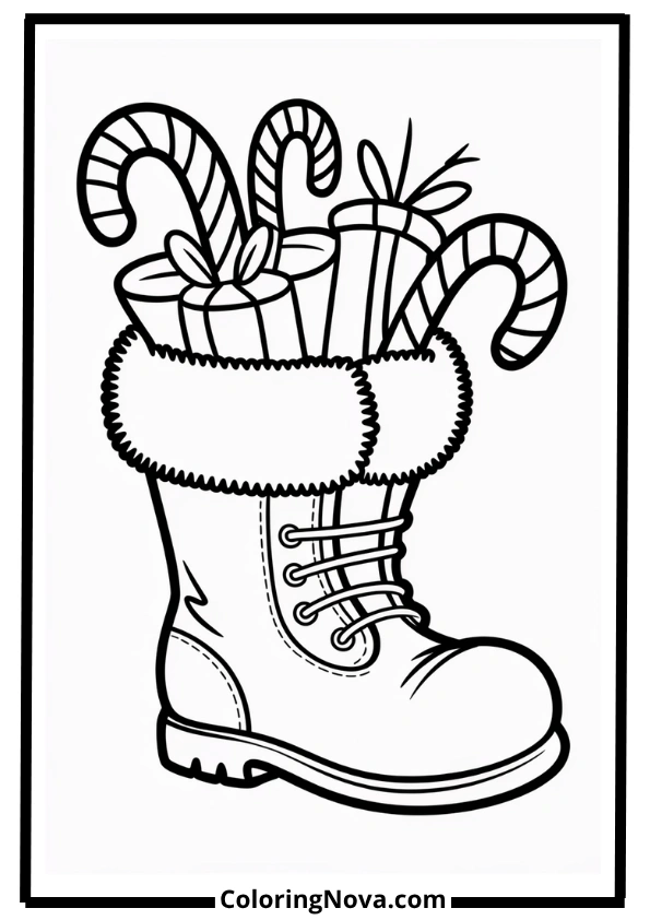 Santa Boots Coloring Page