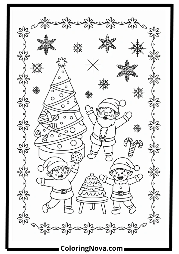 Santa’s Christmas Party Coloring Pages