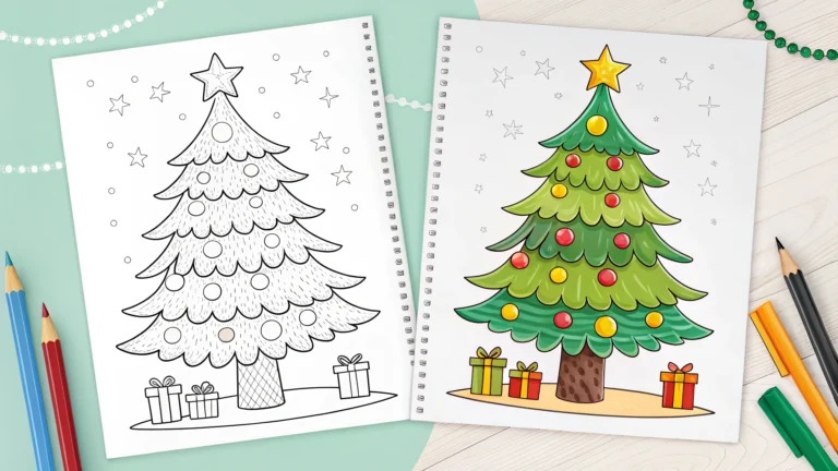 easy christmas coloring pages