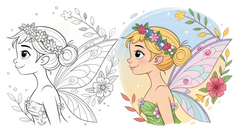 FAIRY COLORING PAGES FOR ADULTS