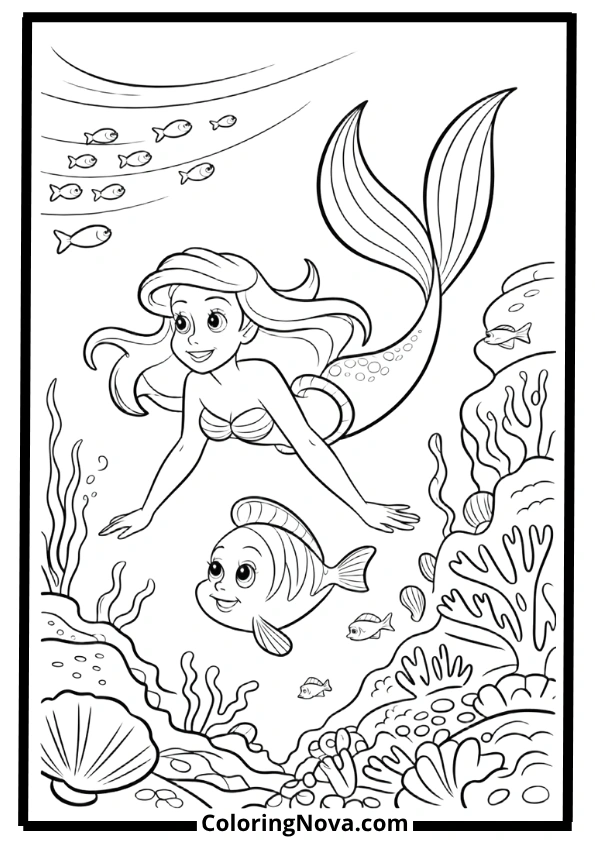 Ariel’s Underwater Adventure Coloring Pages