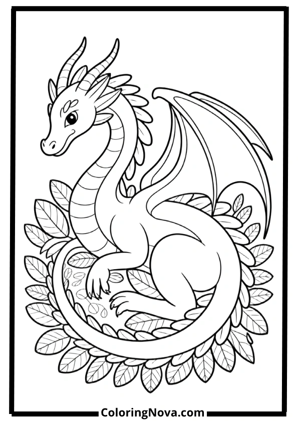 Autumn Forest Dragon Coloring Pages