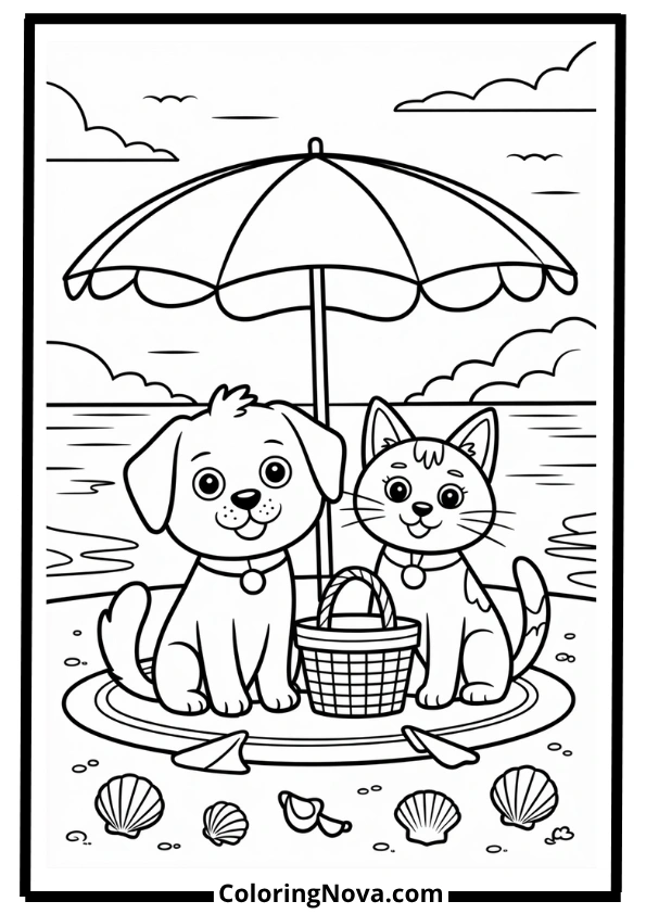 Beach Picnic – Bobbie Goods Coloring Pages