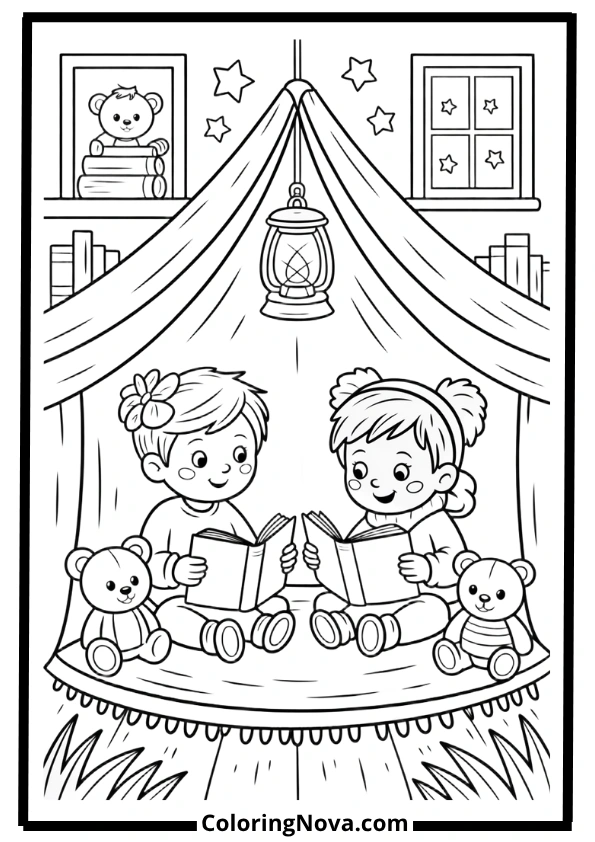 Bedtime Story Coloring Pages