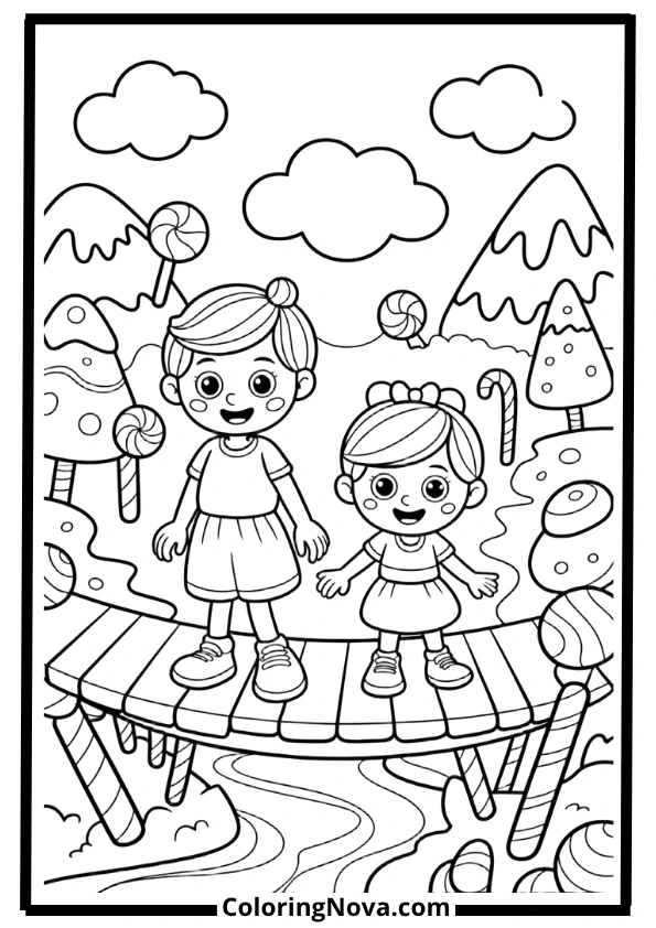 Candy Land Adventure Coloring Pages