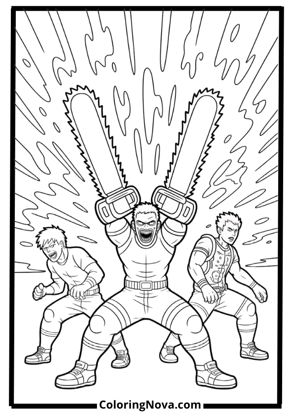 Chainsaw Man Devil Hunter Coloring Pages