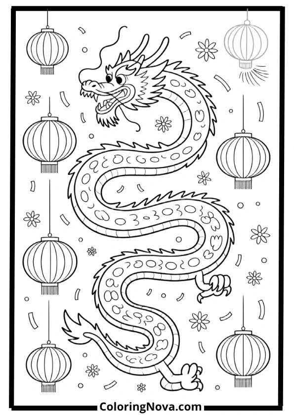 Chinese Dragon Festival Coloring Pages