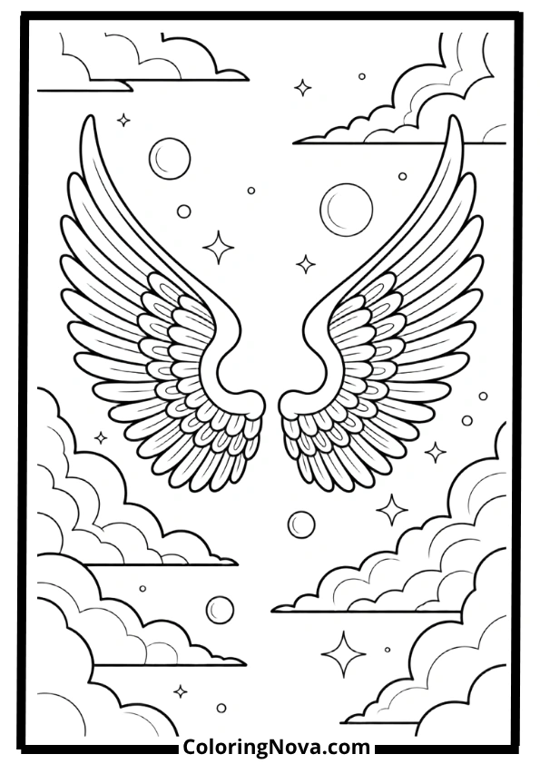 Cool Angel Wings Coloring Pages