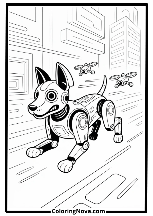 Cool Robot Dog Coloring Pages