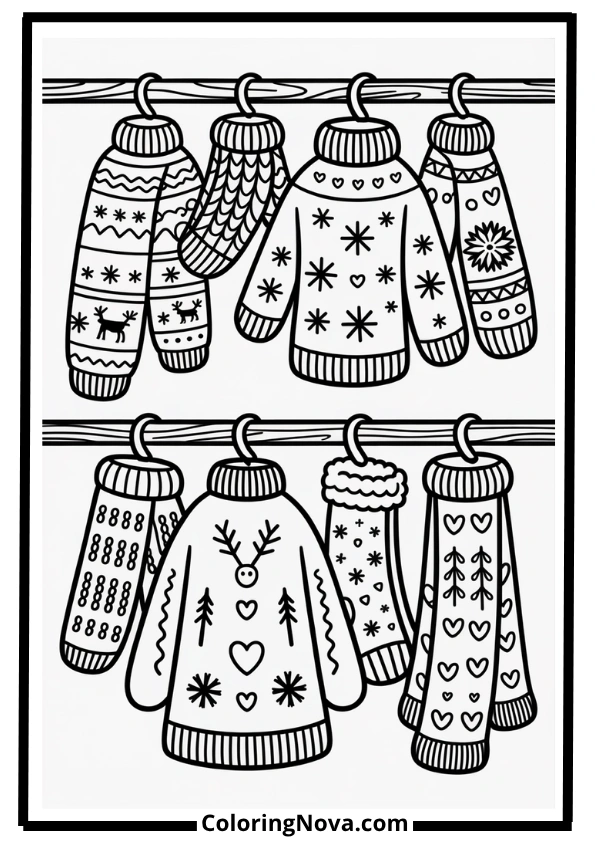 Cozy Sweater Weather Coloring Pages