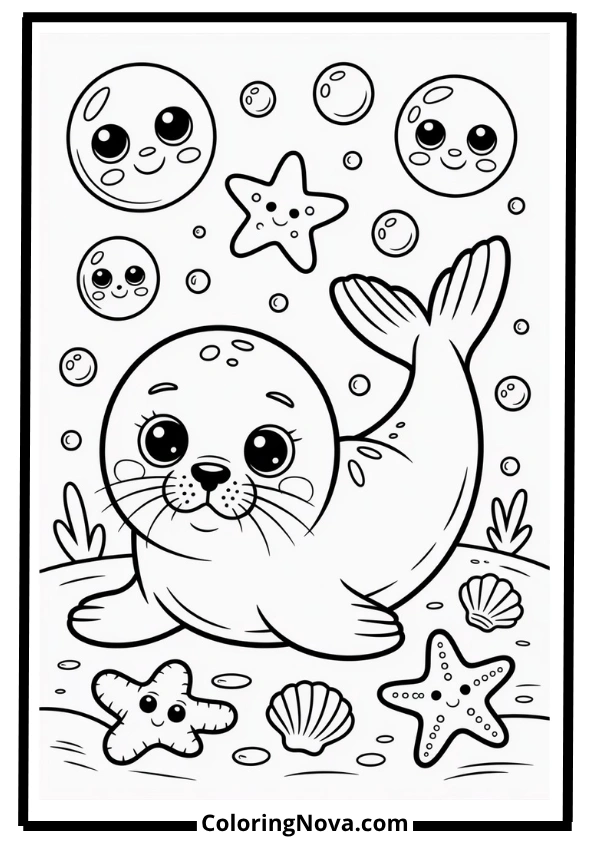 Cute Baby Seal Coloring Pages