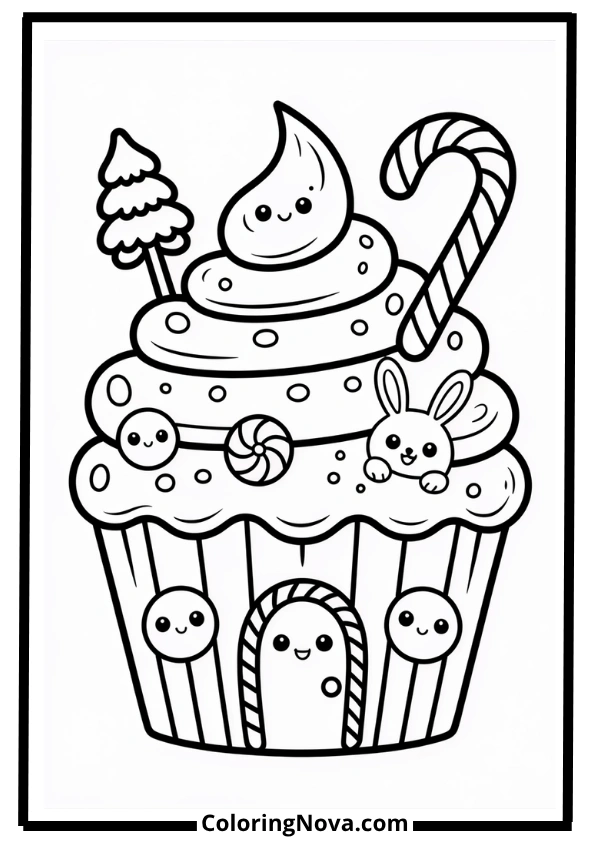 Cute Cupcake House Coloring Pages