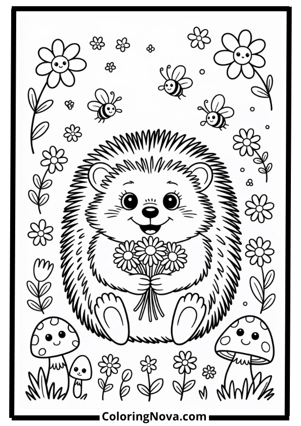Cute Hedgehog Coloring Pages