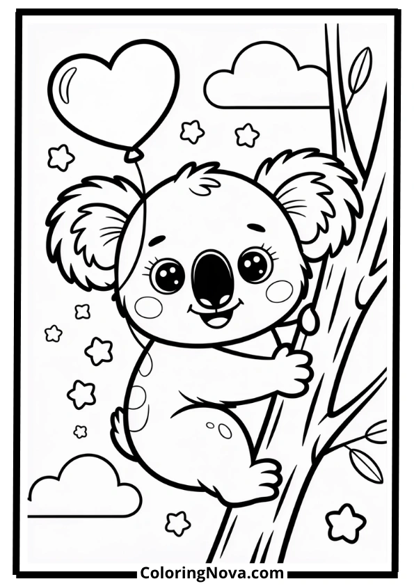Cute Koala Coloring Pages
