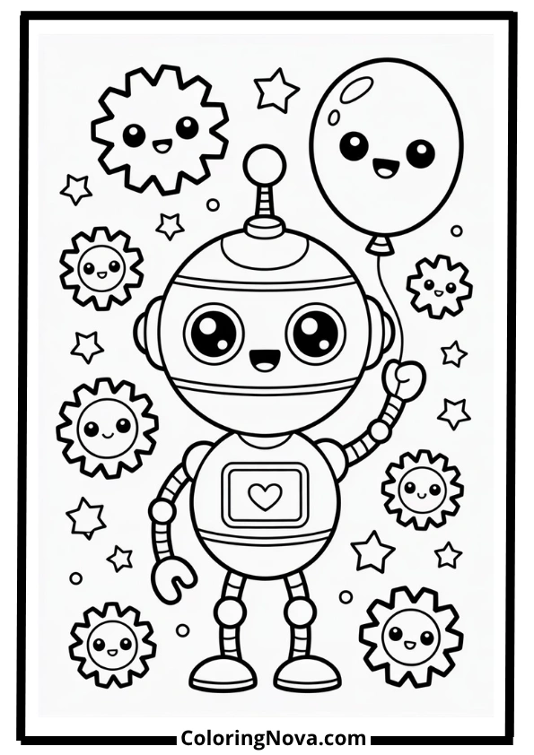 Cute Robot Coloring Pages