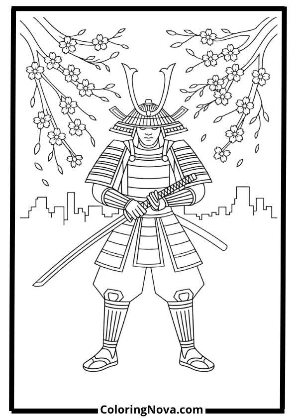 Cyber Samurai Coloring Pages